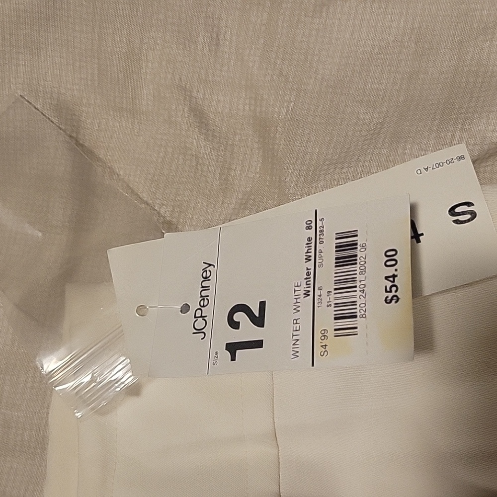 NWT Jacqueline Ferrar Winter White Womens Midi Skirt With Lining Size 12 Stretch - Picture 6 of 10